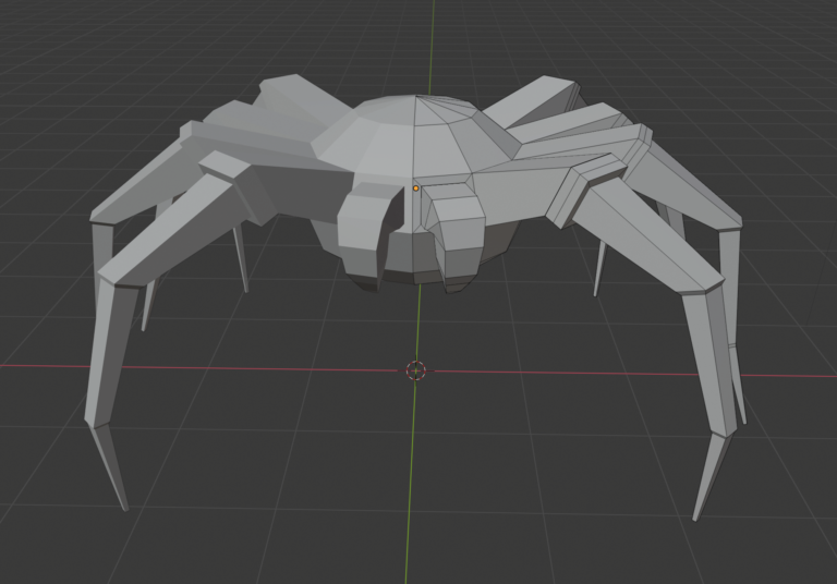 Aufbau der Spinne in Blender